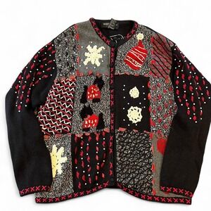 Hampshire studio vintage 90s patchwork‎ sweater